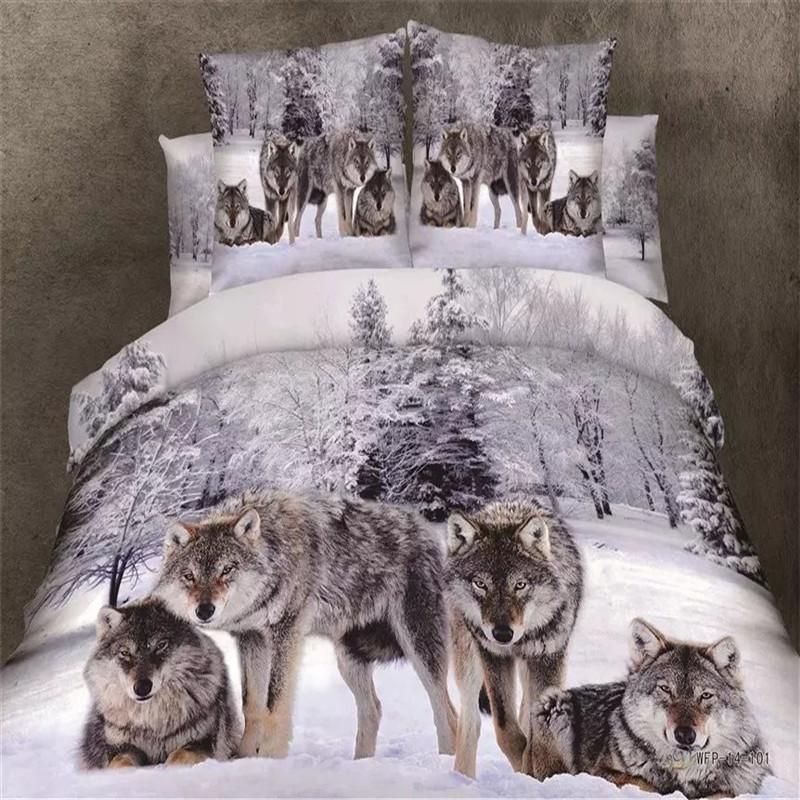 Wolf Family Snow Forest Bedding Set