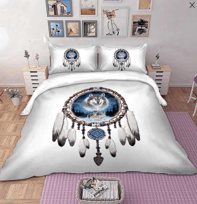 Wolf Feather Dreamcatcher Bedding Set
