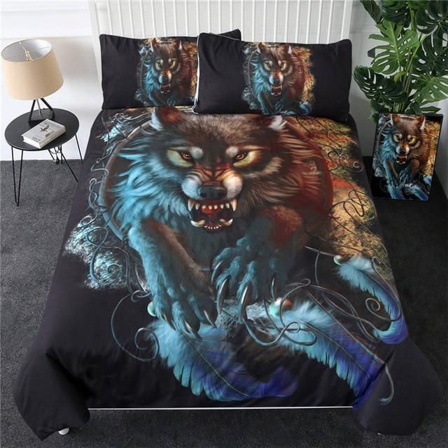 Wolf Feather Bedding Set
