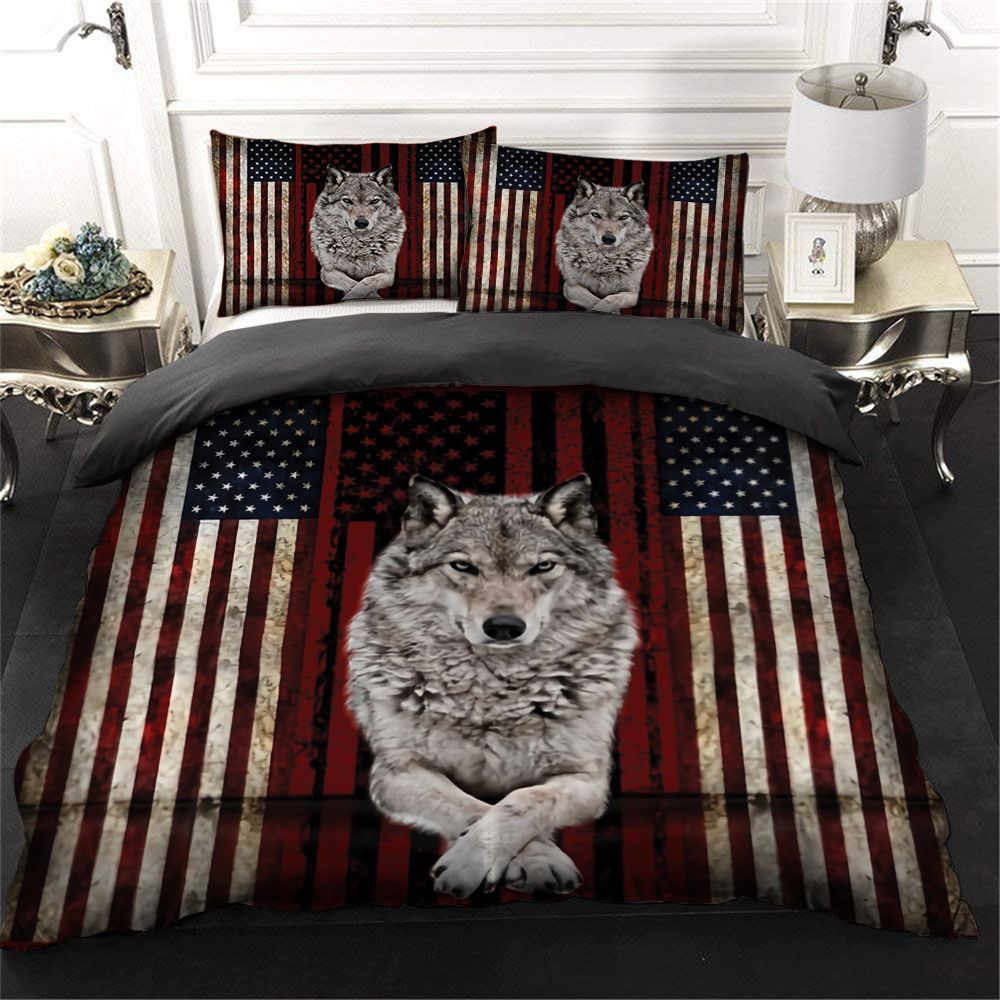 Wolf Flag Bedding Set