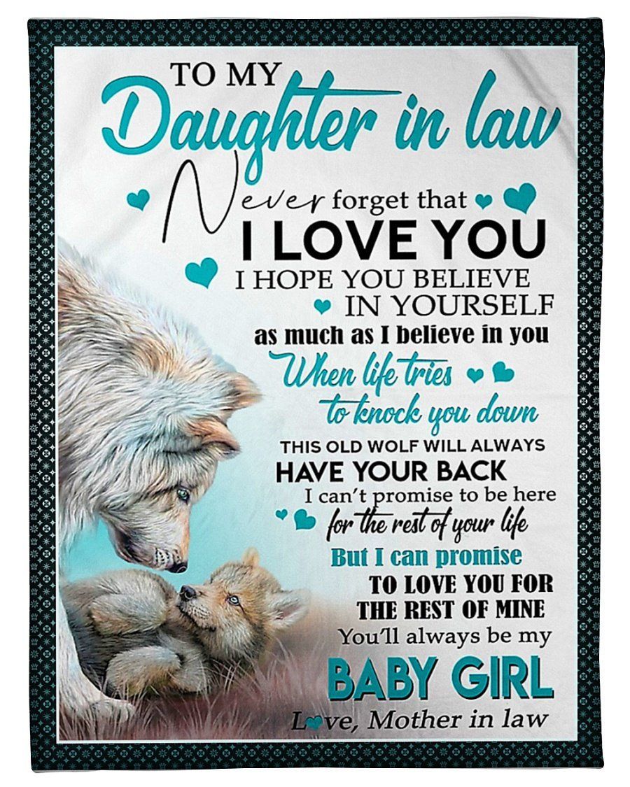 Wolf Fleece Blanket Giving Daughter In Law Love You For The Rest Of Mine Fleece Blanket