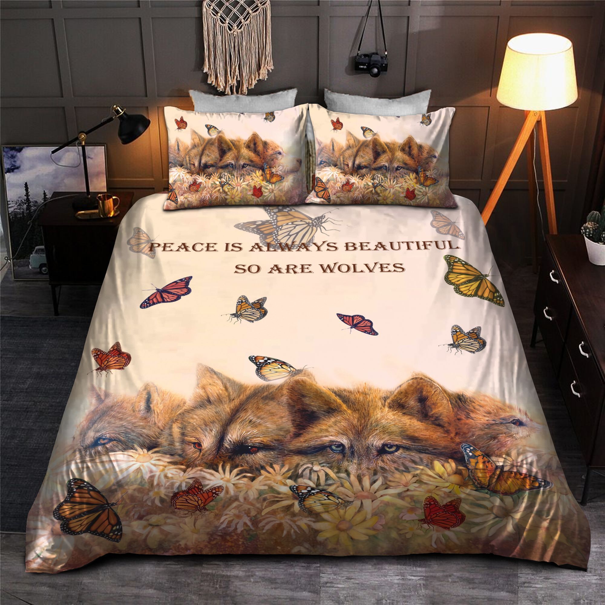 Wolf Flower Bedding Set