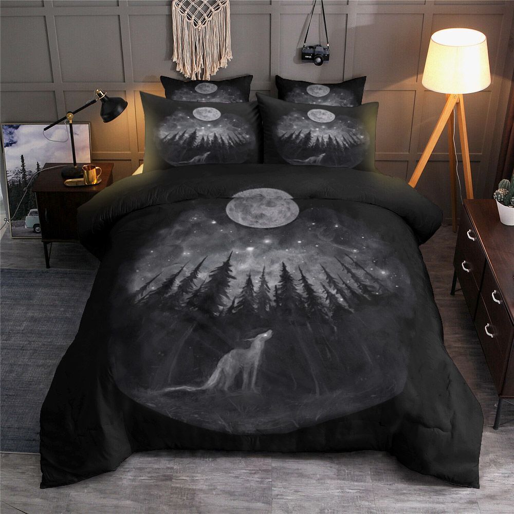 Wolf Forest Moon Bedding Set