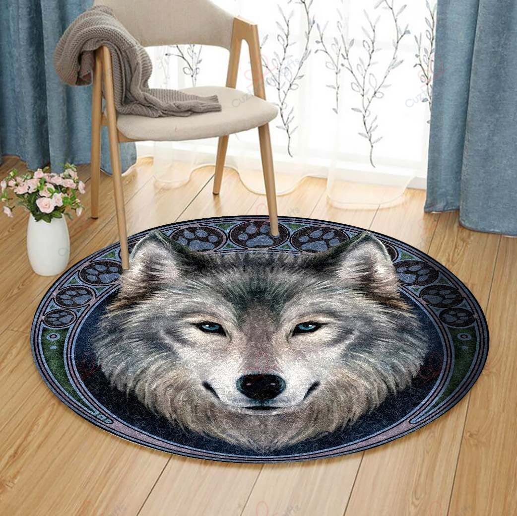Wolf Galaxy Round Carpet