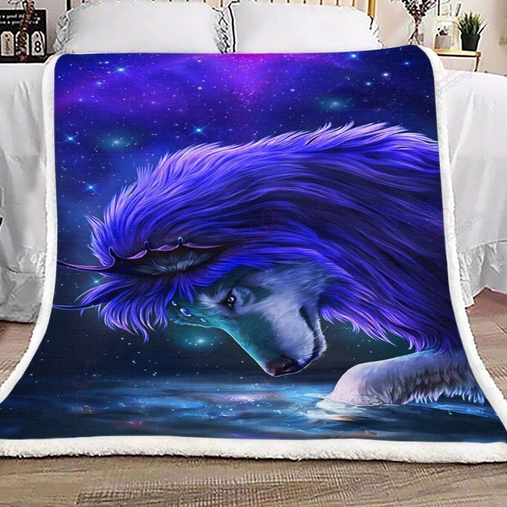 Wolf Galaxy Fleece Blanket