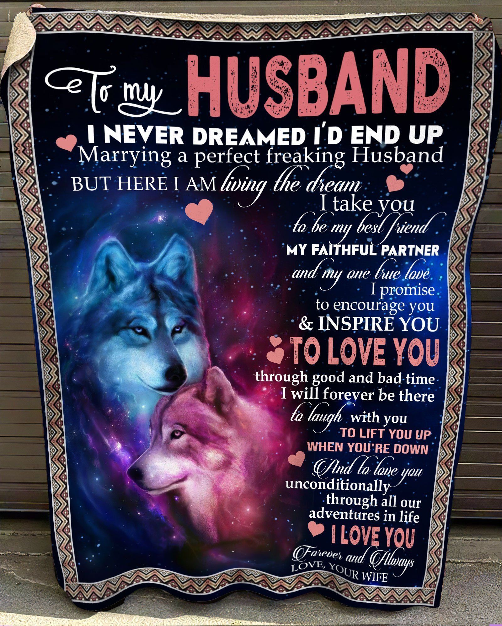 Wolf Gift For Husband I Take You To Be My Best Friend Fleece Blanket