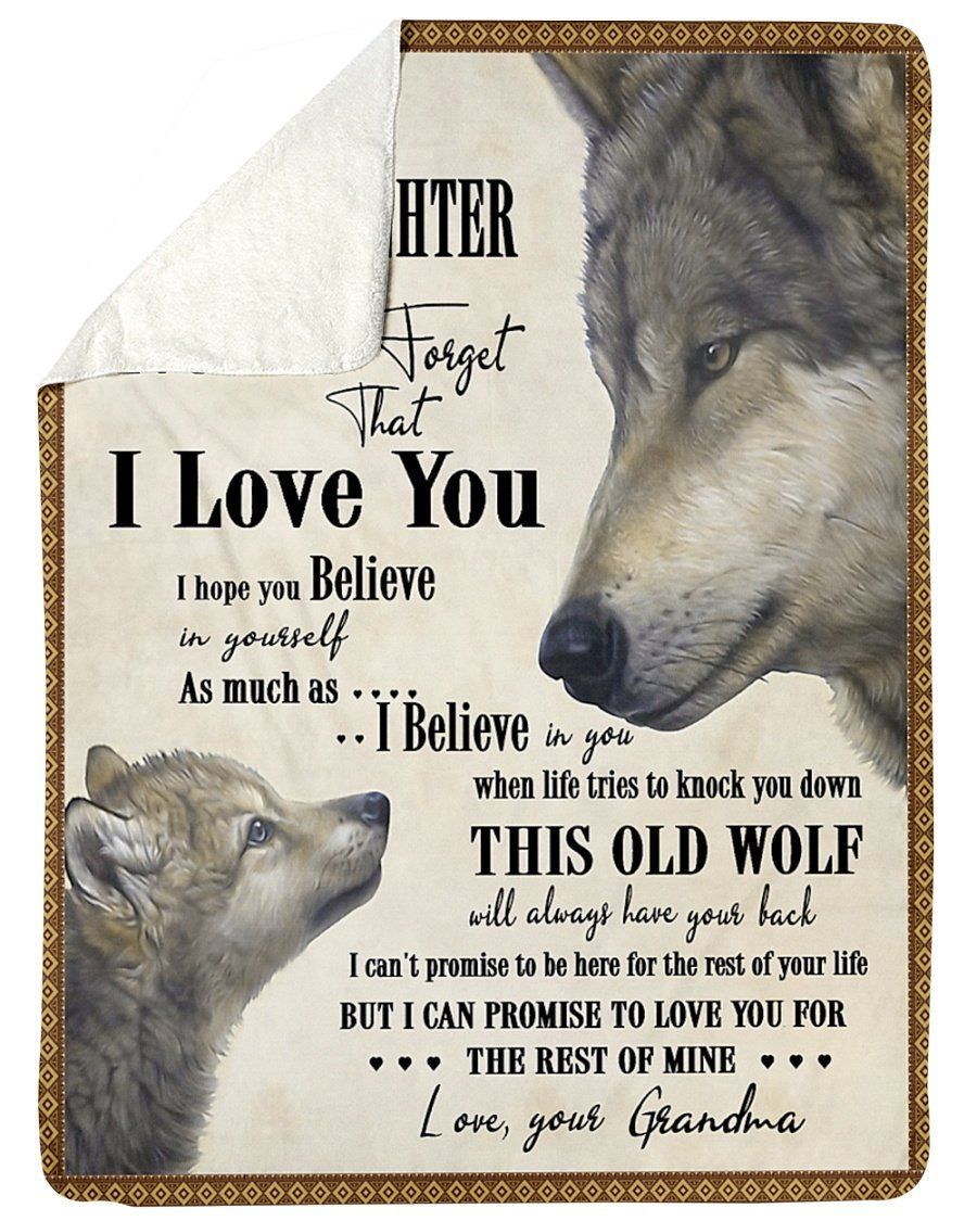 Wolf Grandma To My Granddaughter Fleece Blanket The Rest Of Mine Sherpa Blanket