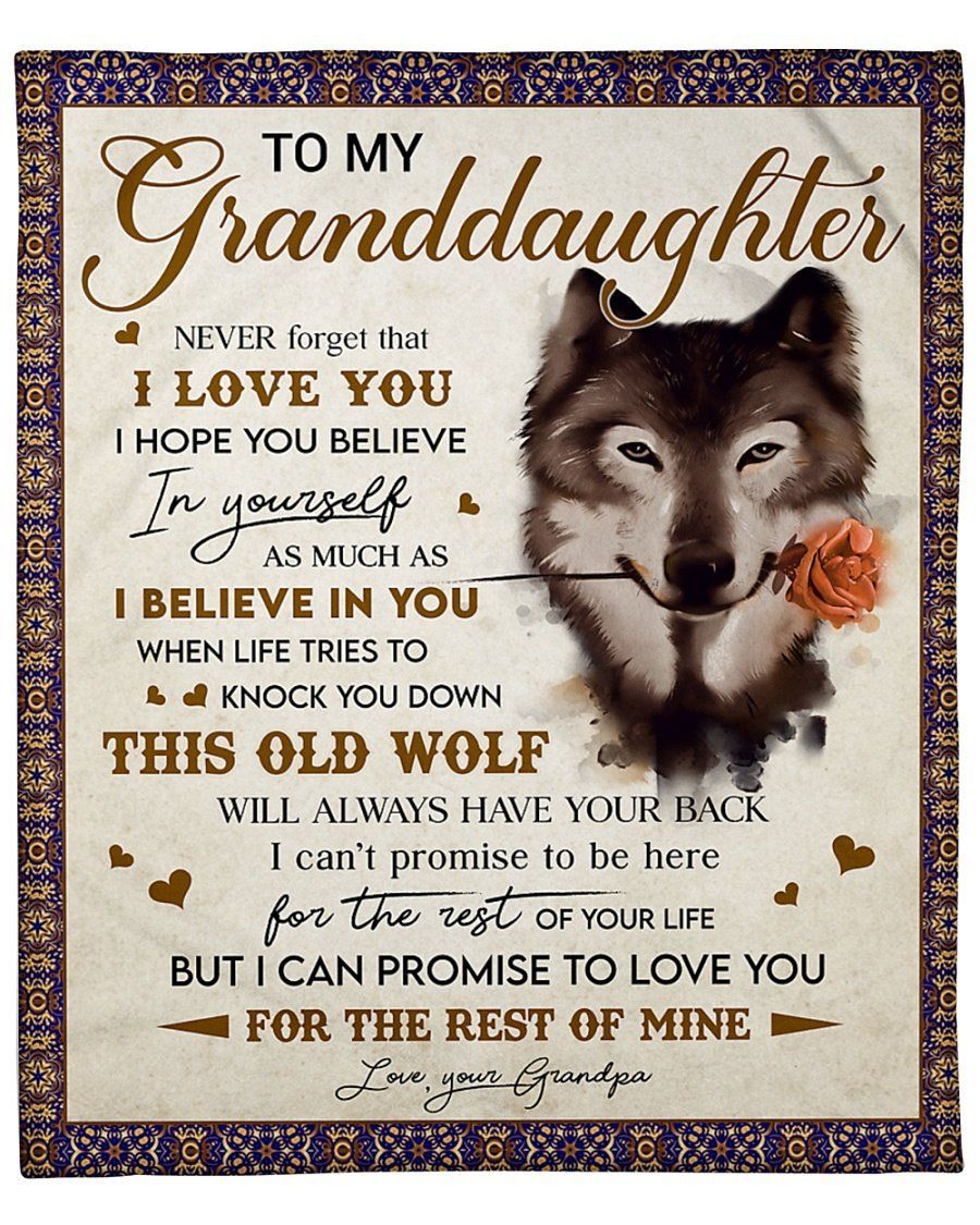 Wolf Grandpa To Granddaughter Love You For The Rest Of Mine Fleece Blanket