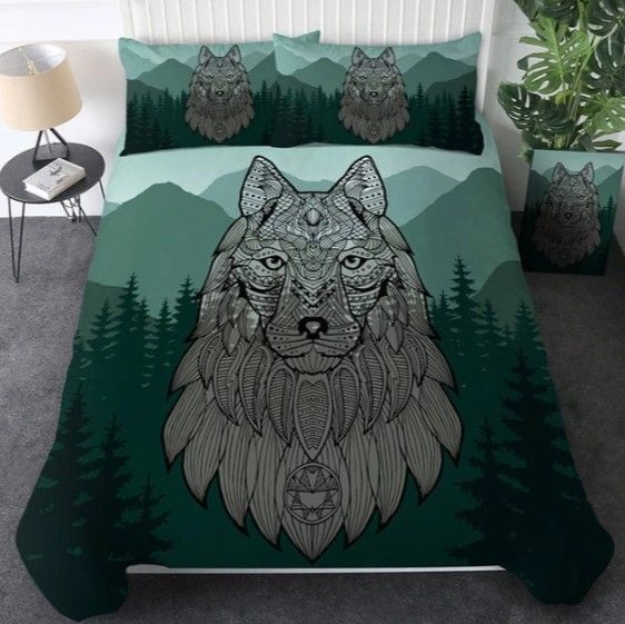 Wolf Green Mountain Bedding Set