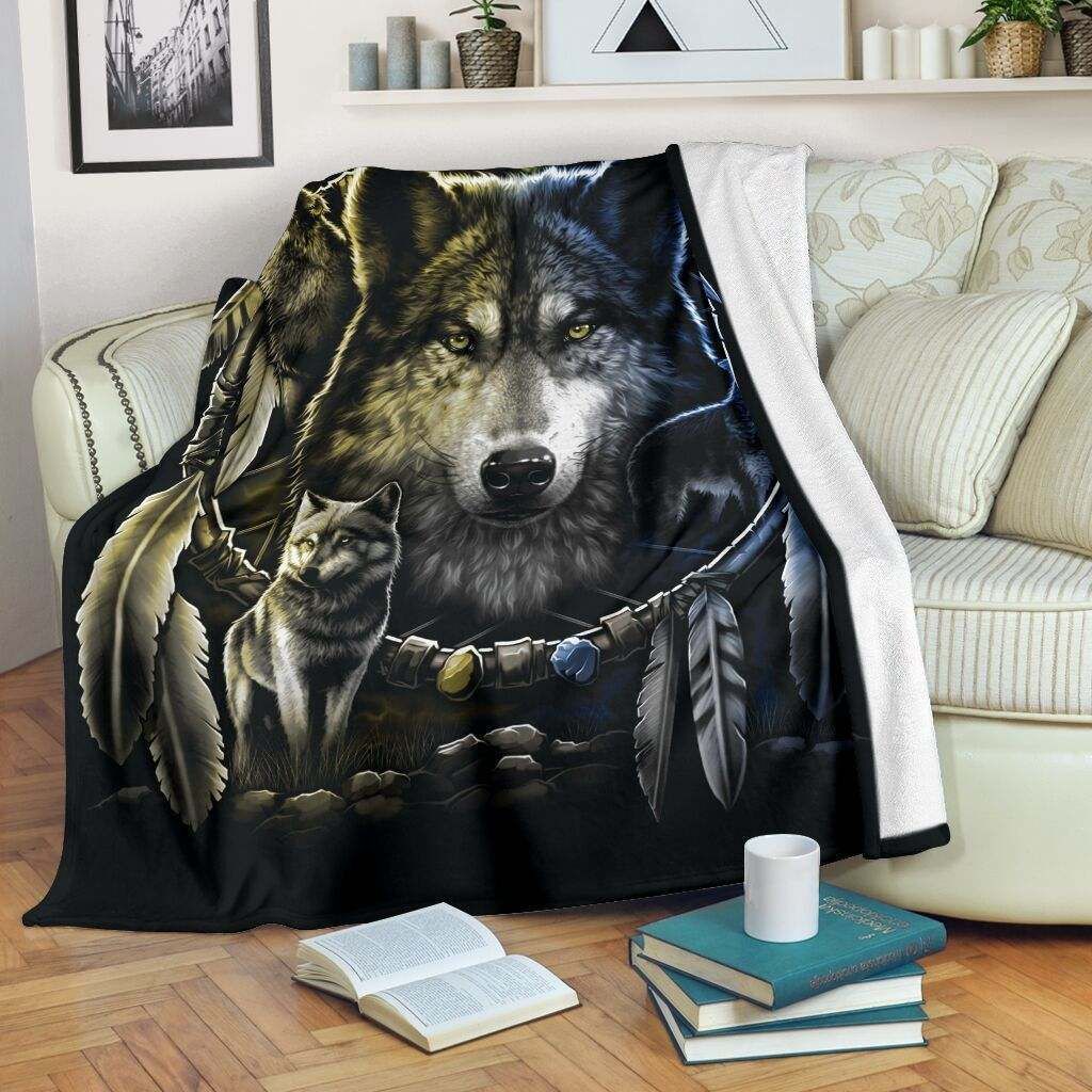 Wolf Sherpa Fleece Blanket 15