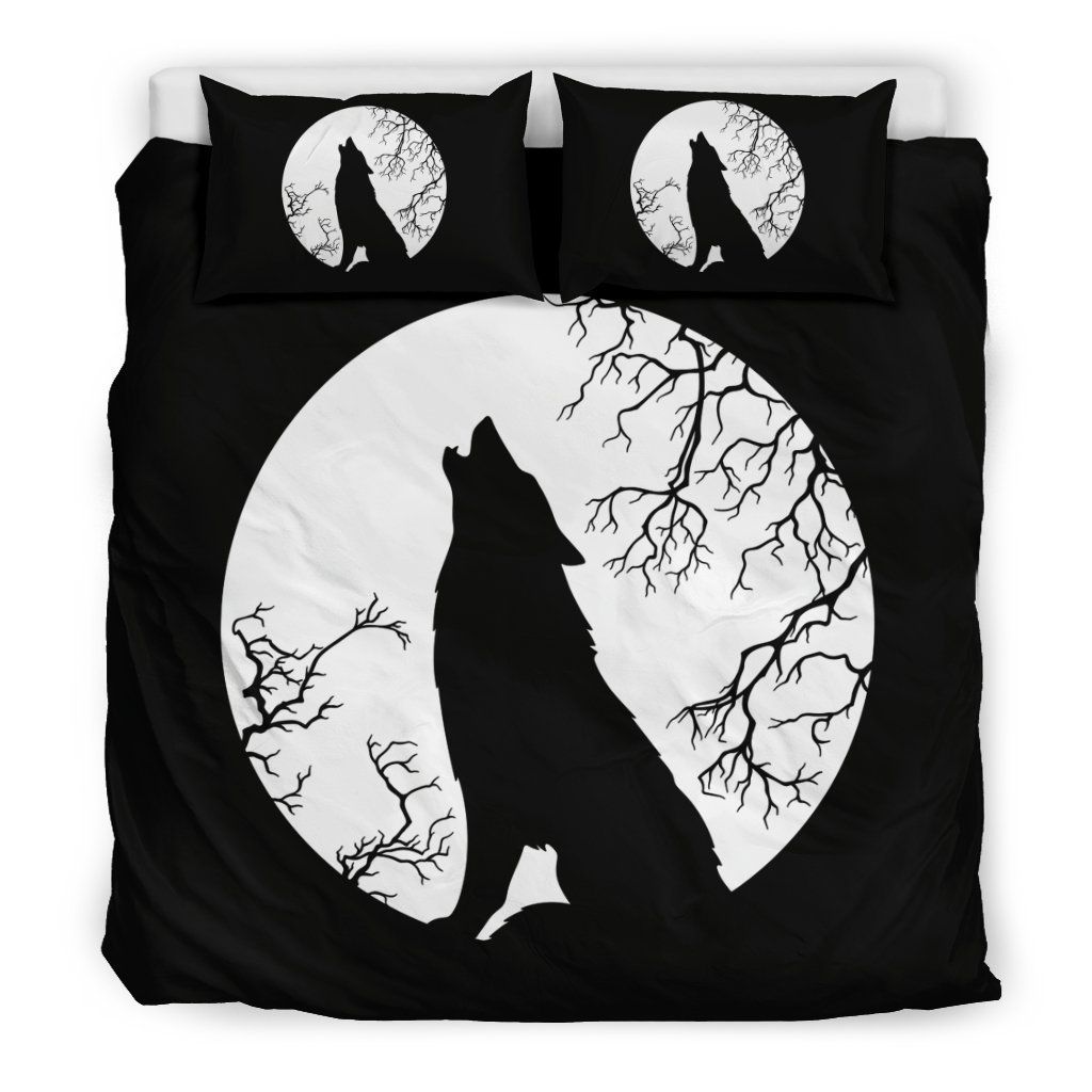 Wolf Howling At The Full Moon Bedding Set