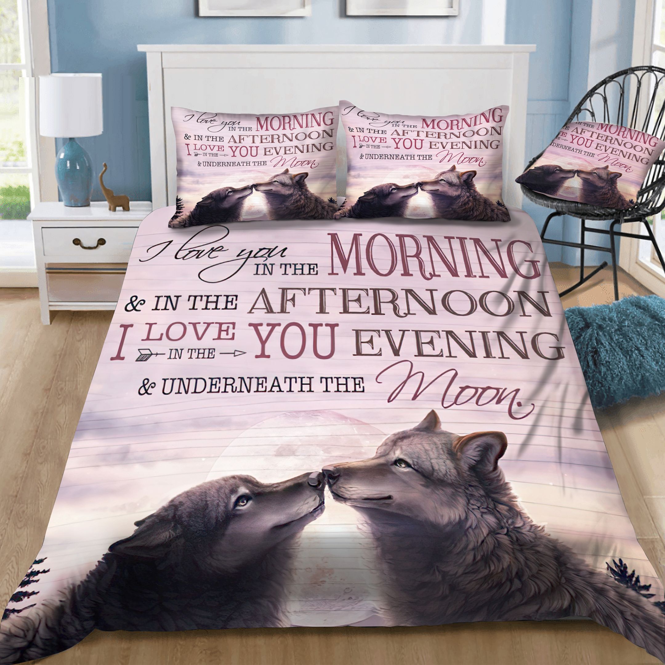 Wolf I Love You Bedding Set