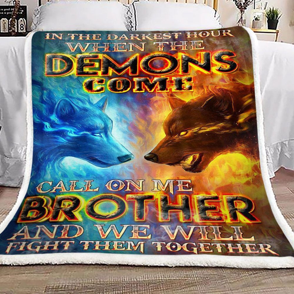 Wolf In The Darkest Hour Sherpa Fleece Blanket