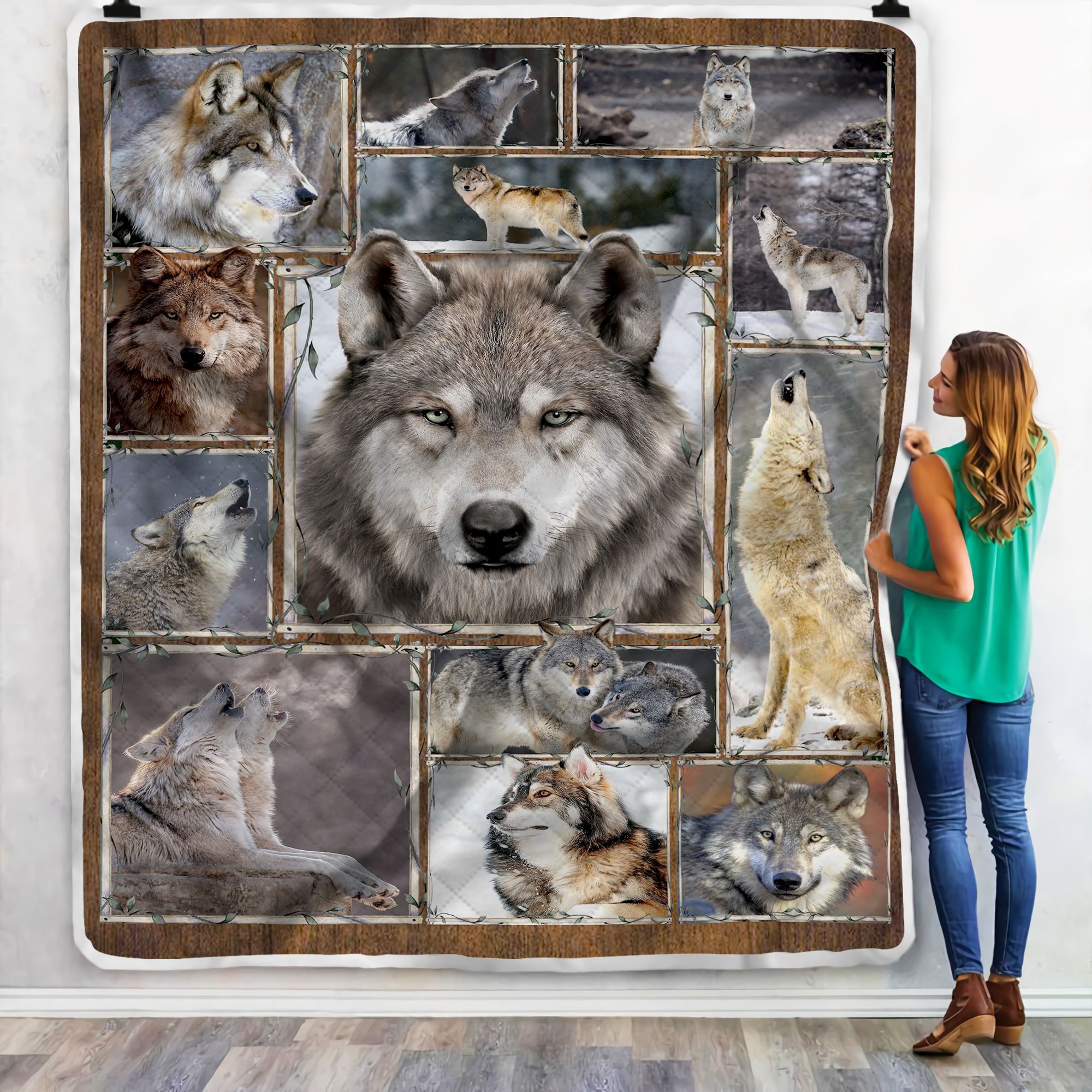 Wolf In The Winter Fleece Blanket