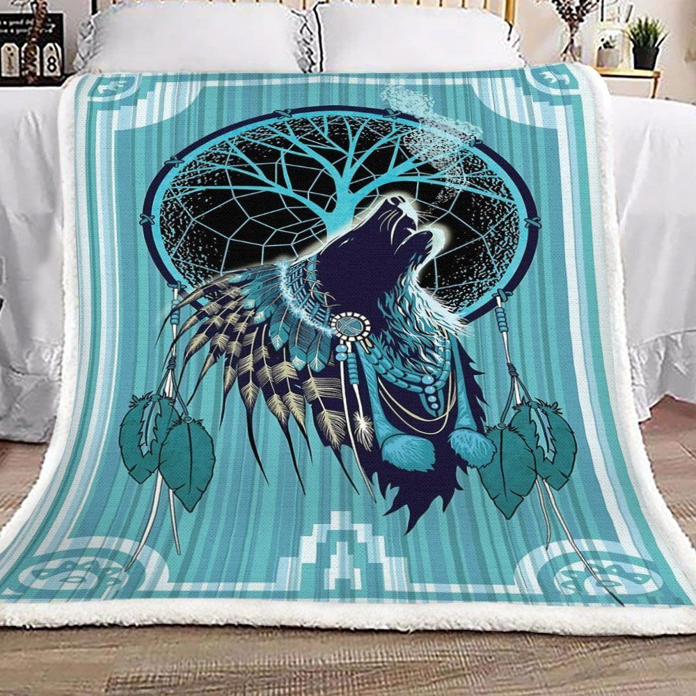 Wolf Indian Shaman Sherpa Fleece