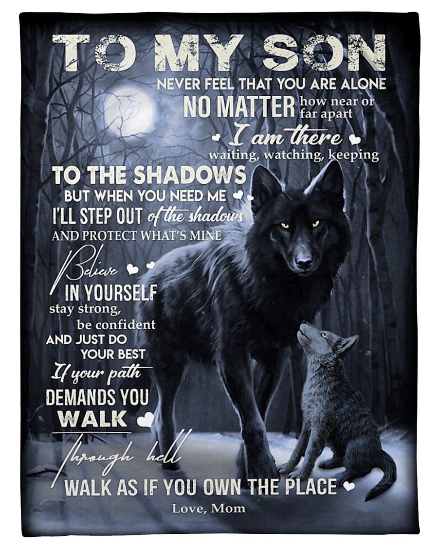 Wolf Lost In The Dark Gift For Son From Dad Fleece Blanket Fleece Blanket