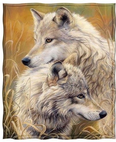 Wolf Love Sherpa Fleece Blanket