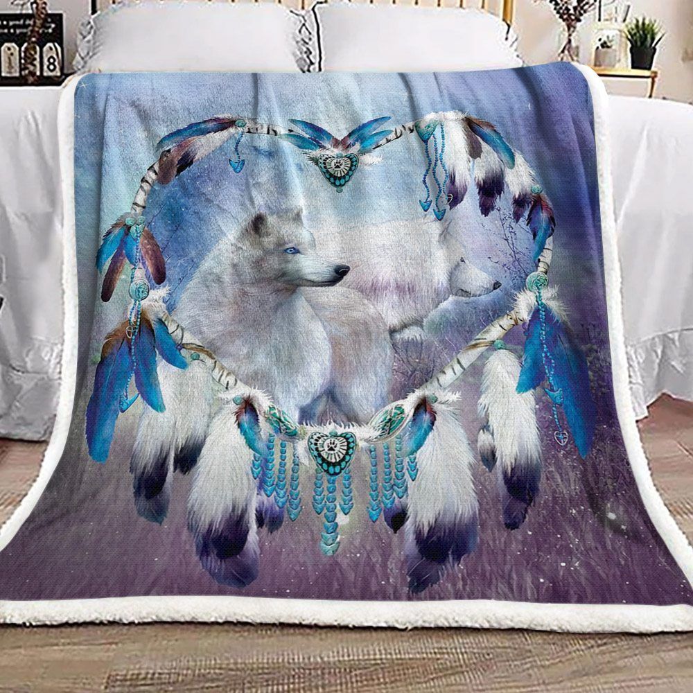 Wolf Sherpa Fleece Blanket