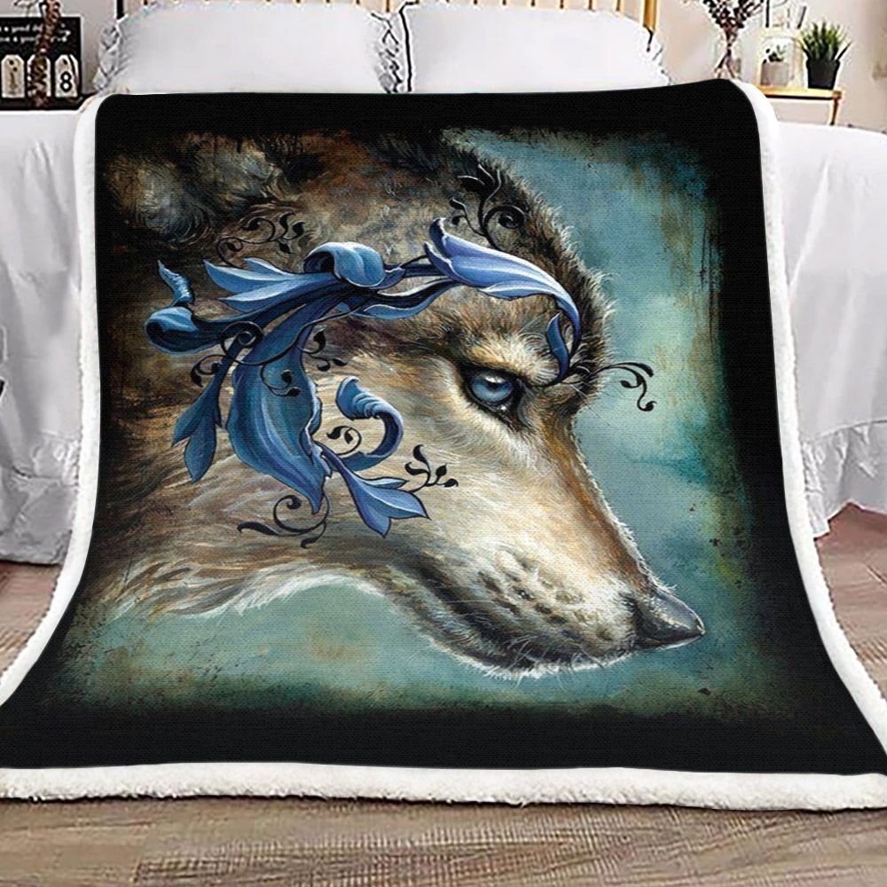 Wolf Sherpa Fleece Blanket