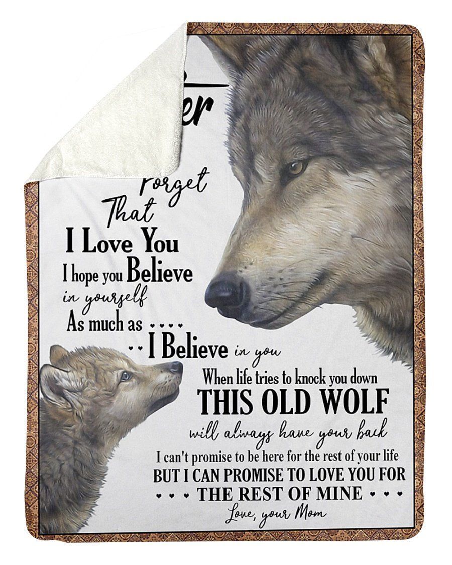 Wolf Mom To Daughter Sherpa Fleece Blanket