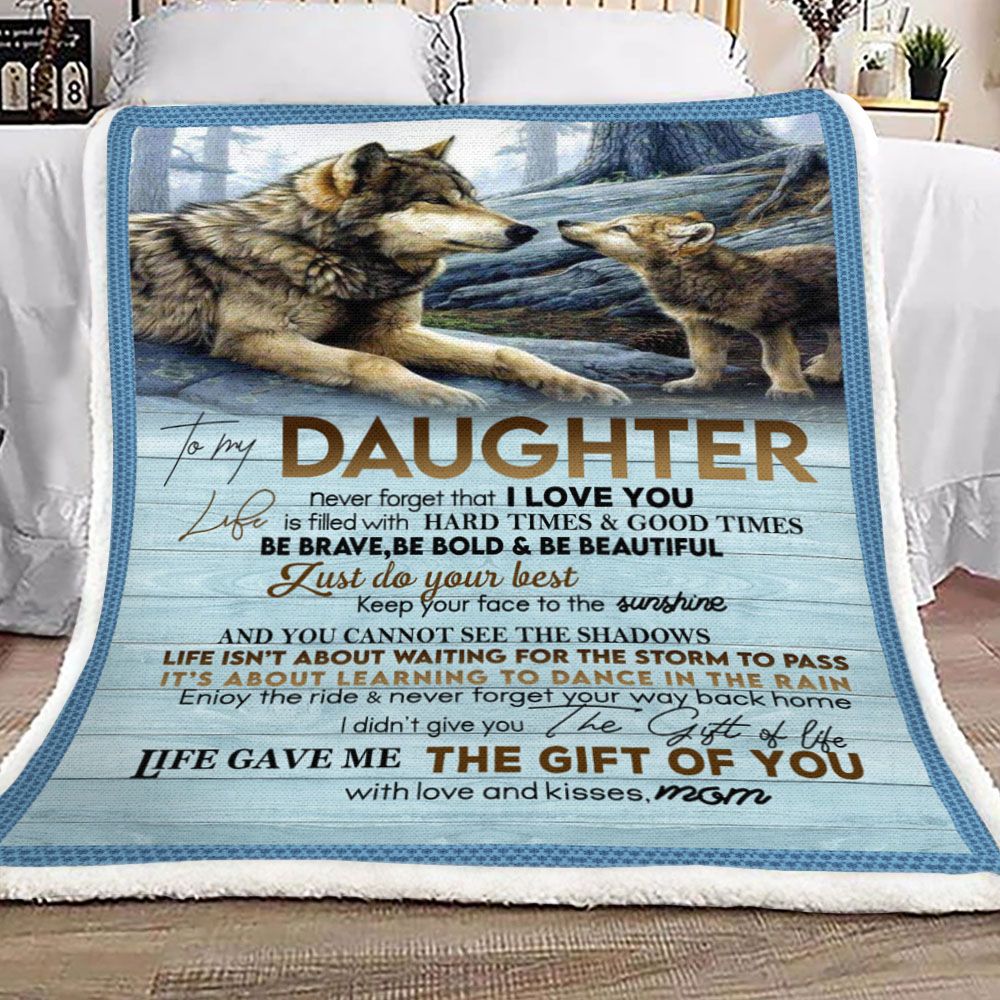 Wolf Mom To Daughter Fleece Blanket
