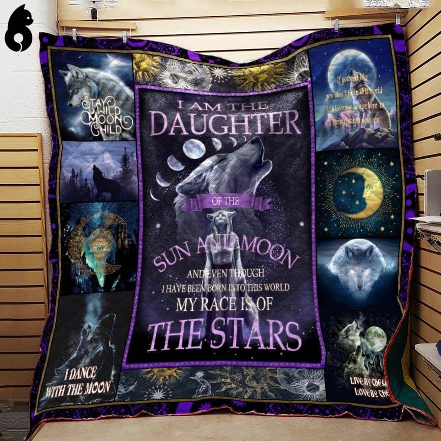 Wolf Moon And Star Quilt Blanket Dhc04011928Dd