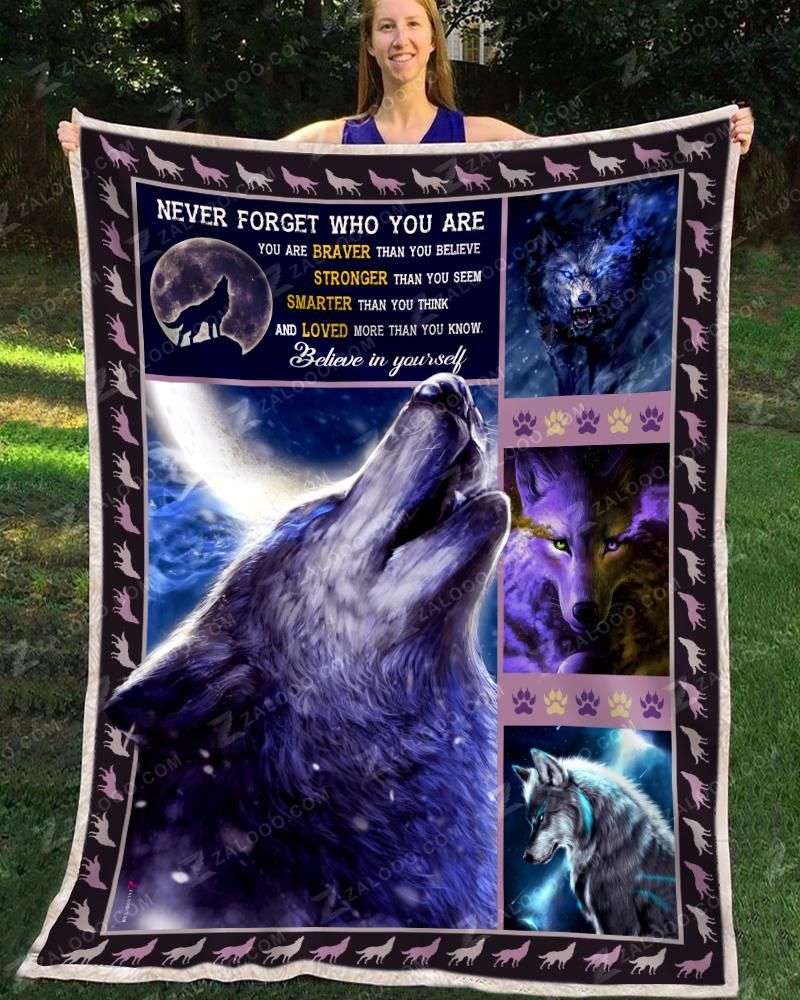 Wolf Moon Believe In Yourself Sherpa Fleece Blanket
