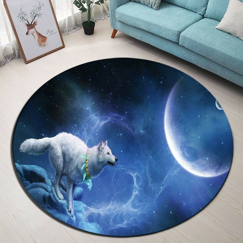 Wolf Moon Round Carpet