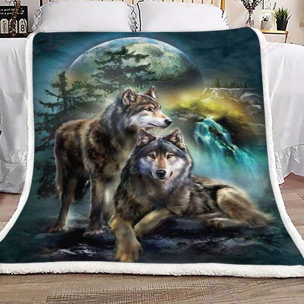 Wolf Moon Fleece Blanket