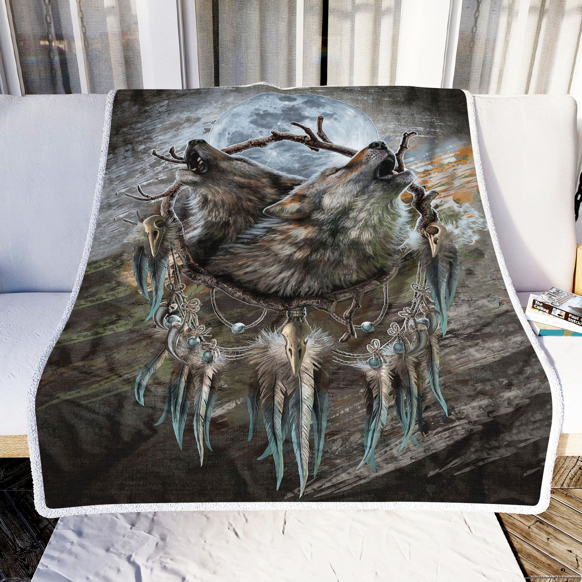 Wolf Moon Fleece Blanket