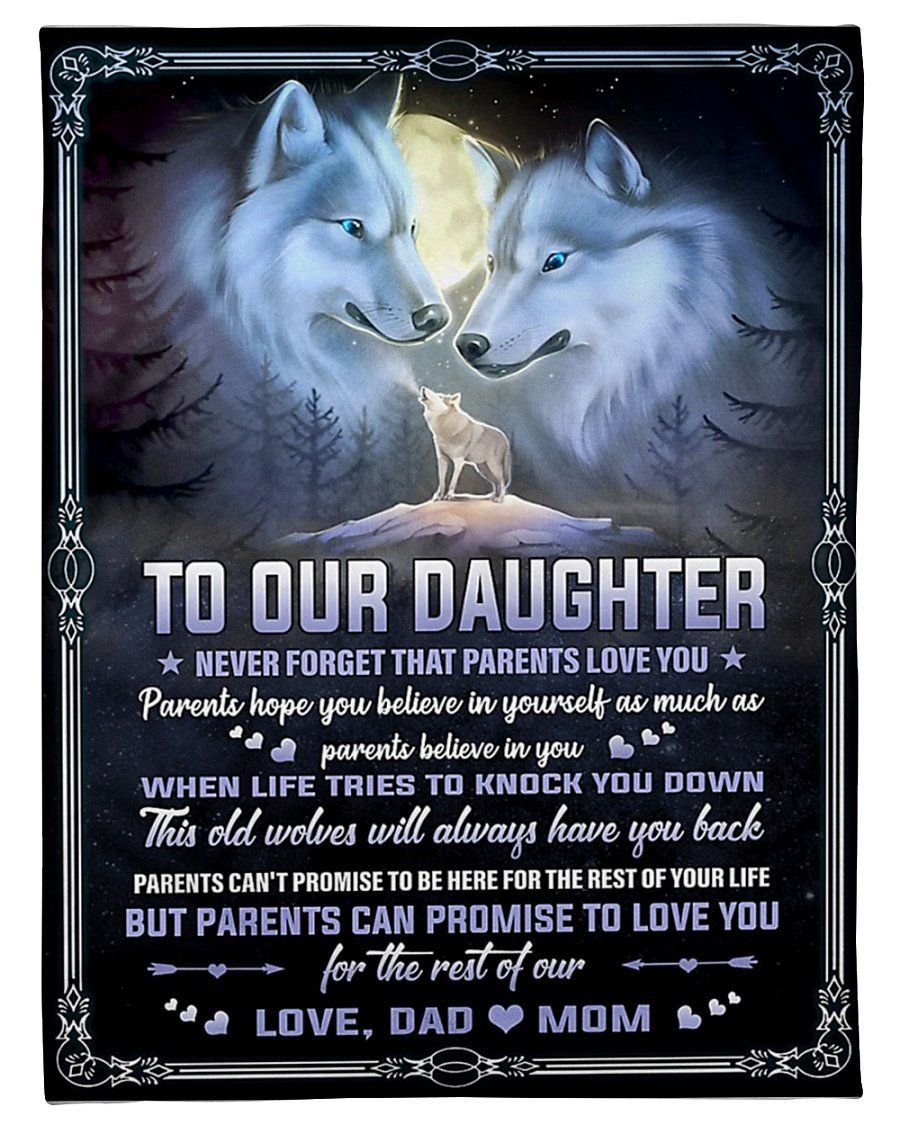 Wolf Moon When Life Tries To Knock You Down Fleece Blanket Fleece Blanket