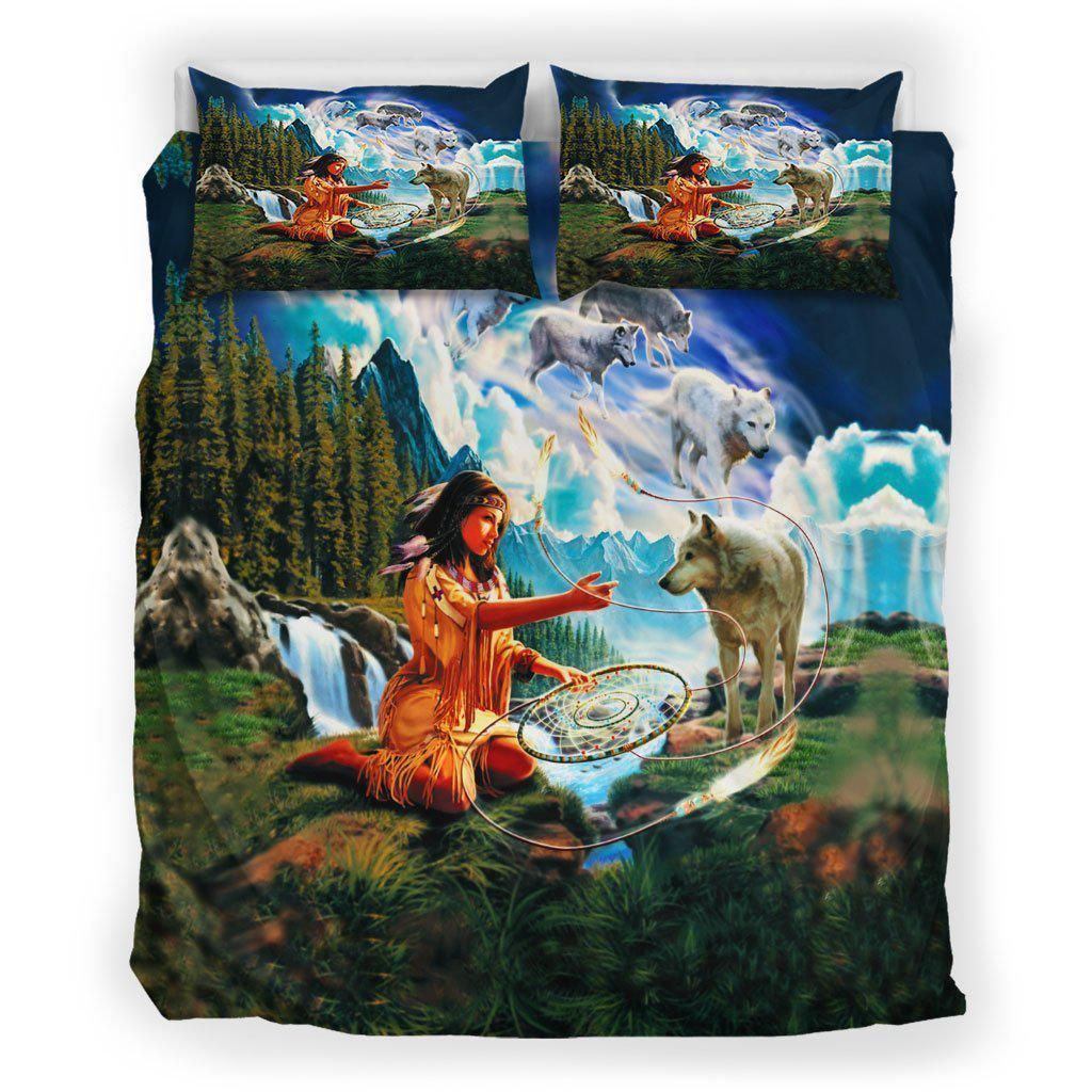 Wolf Native American Bedding Set