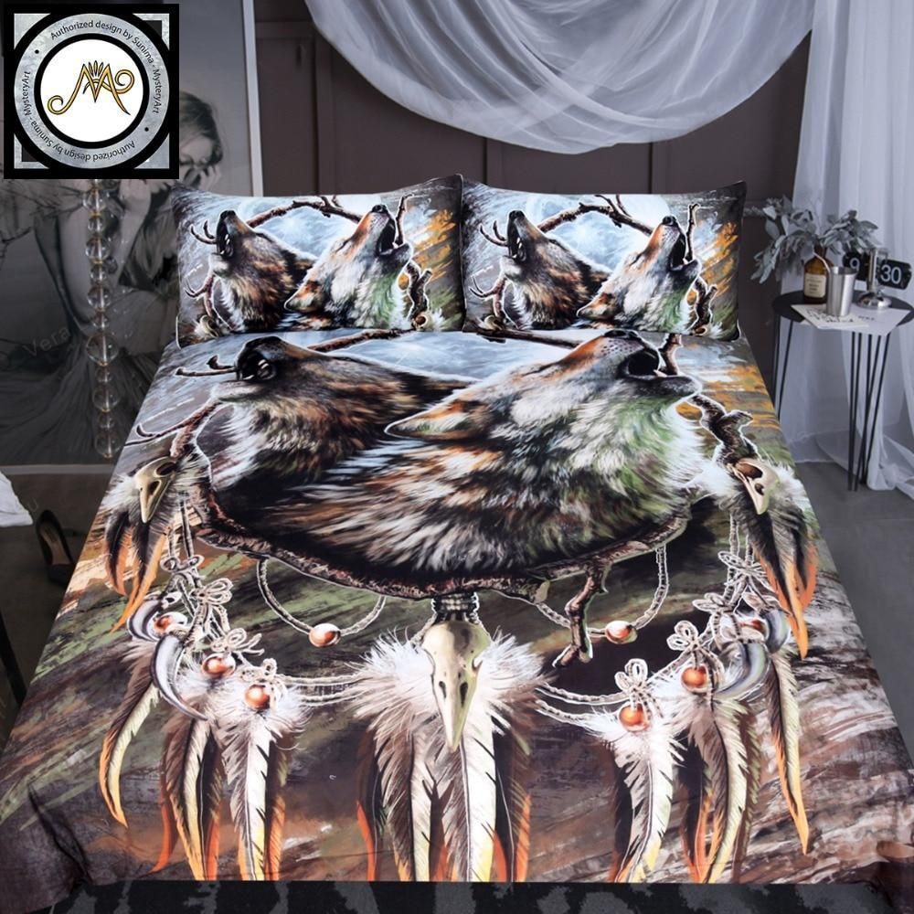 Wolf Native American Bedding Set