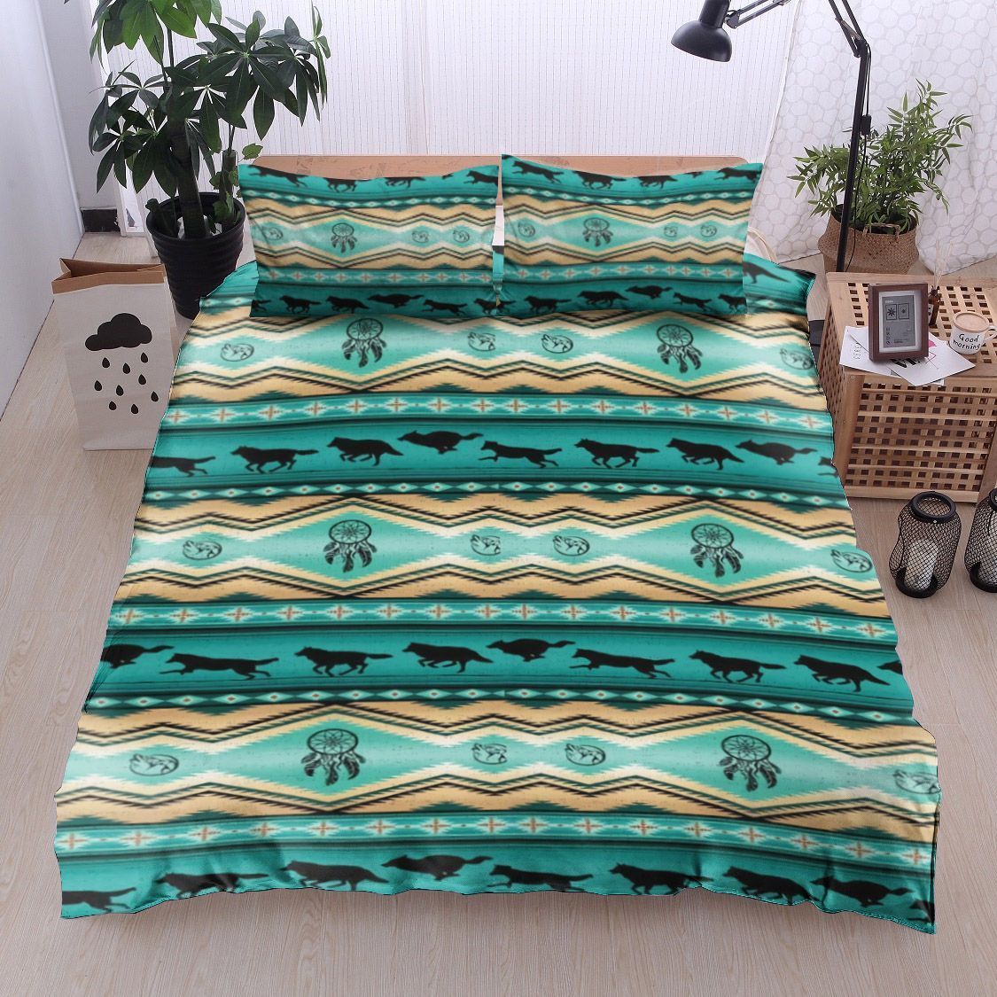 Wolf Native American Bedding Set