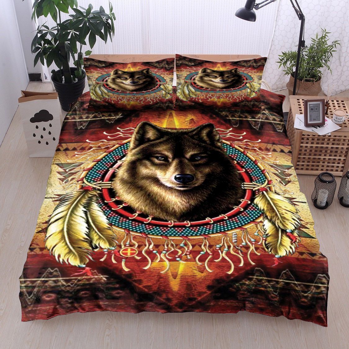 Wolf Native American Bedding Set