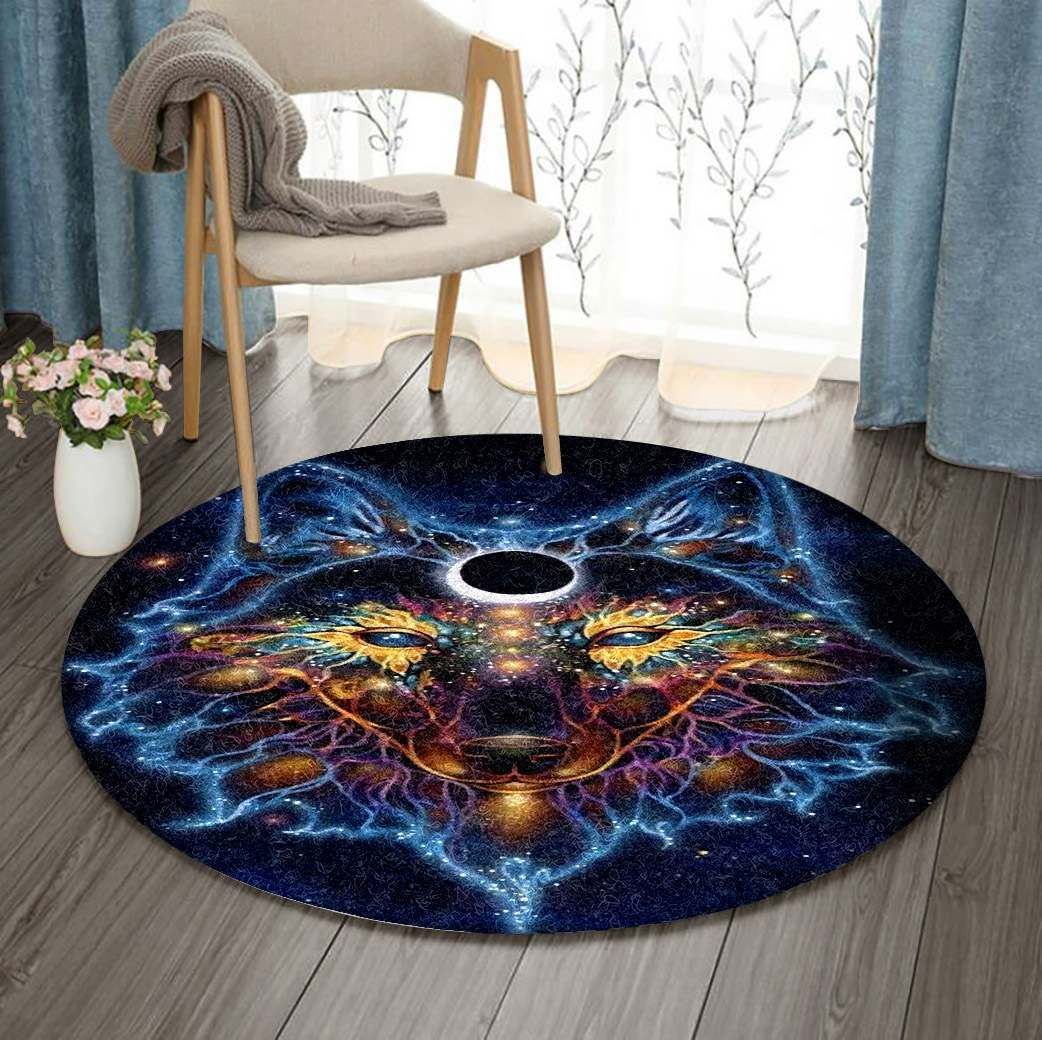 Wolf Native Round Carpet