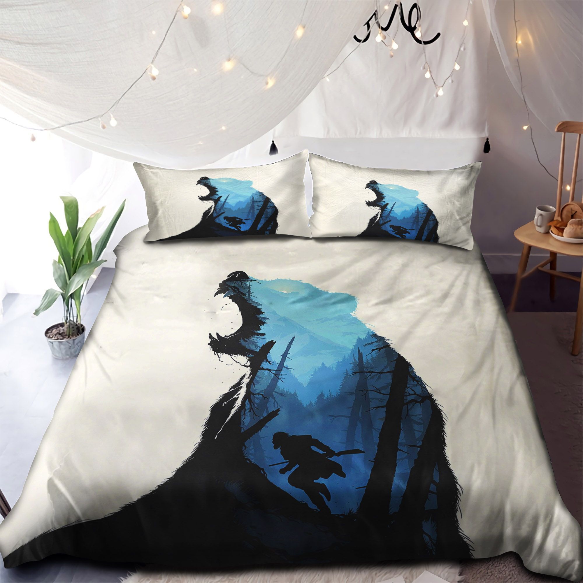 Wolf Nature And Human Bedding Set