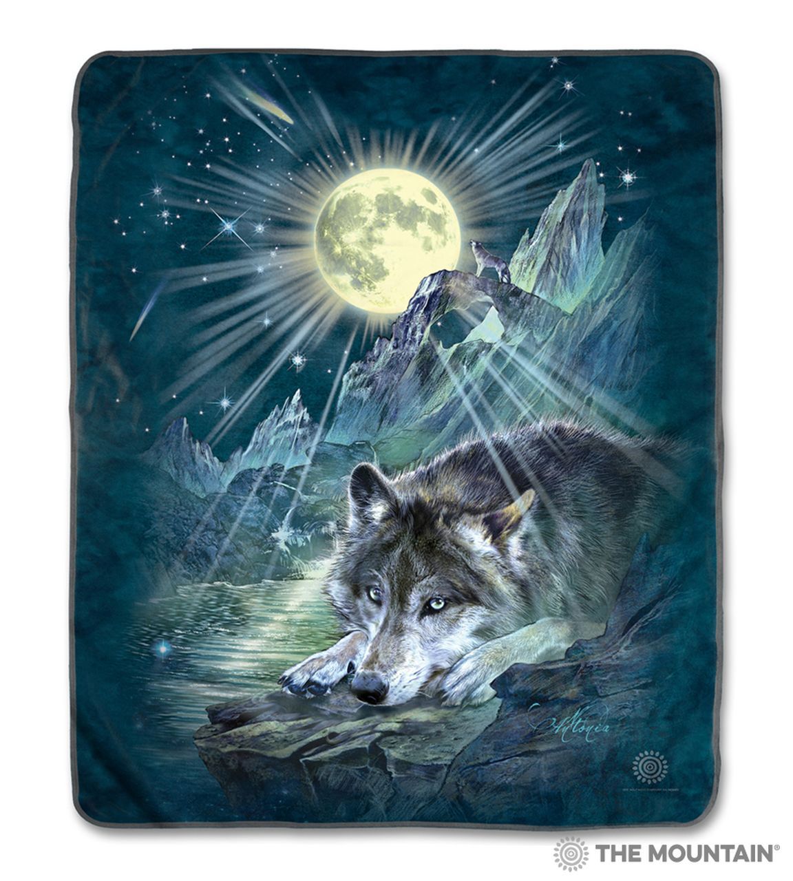 Wolf Night Symphony Sherpa Fleece Blanket