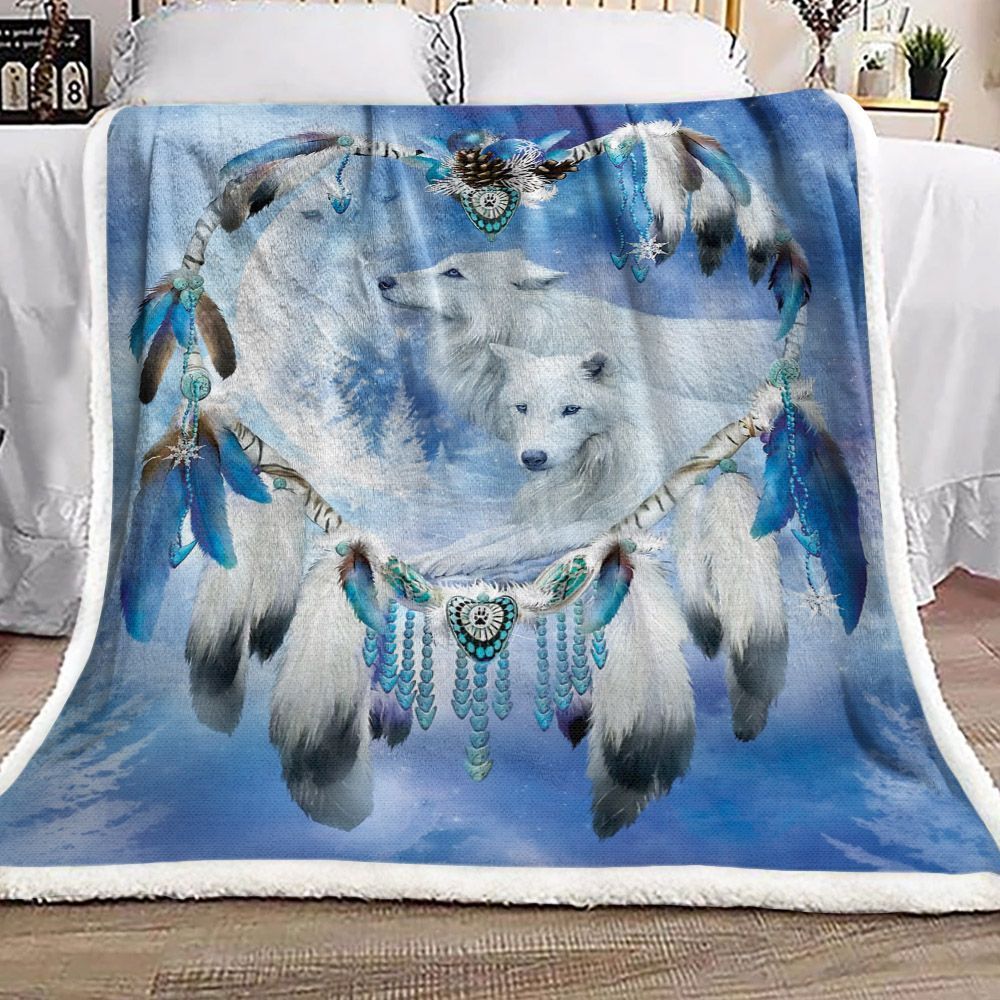 Wolf Sherpa Fleece Blanket