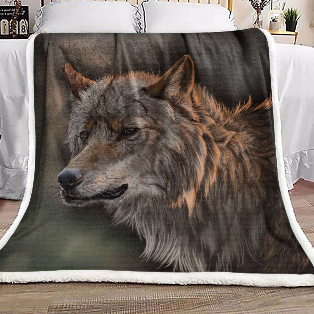 Wolf Sherpa Fleece Blanket