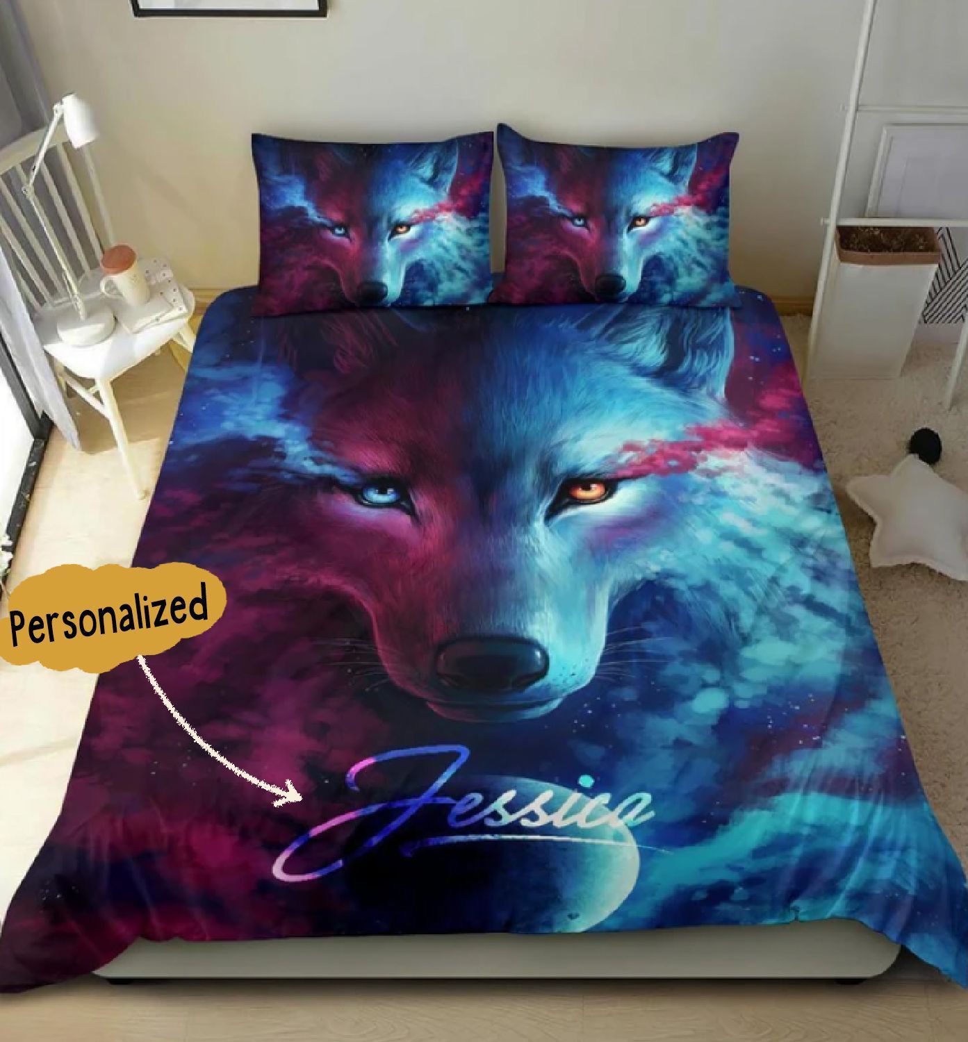Wolf Personalized Bedding Set