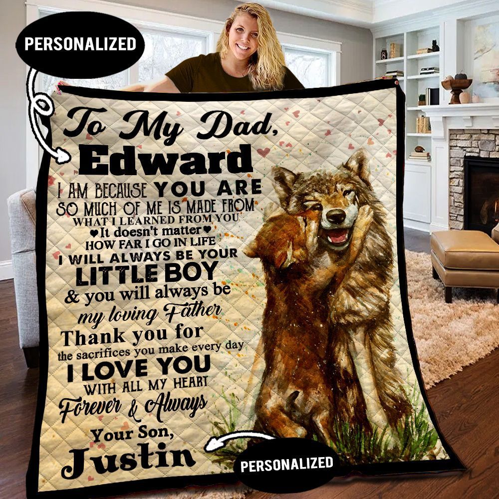 Wolf Personalized Quilt Blanket BBB060504NB