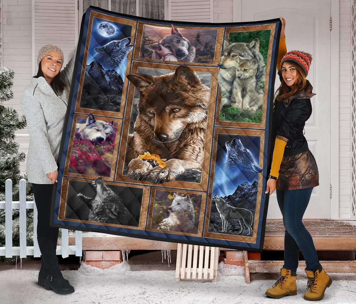 Wolf Photo Frames Quilt Blanket Dhc09121458Dd