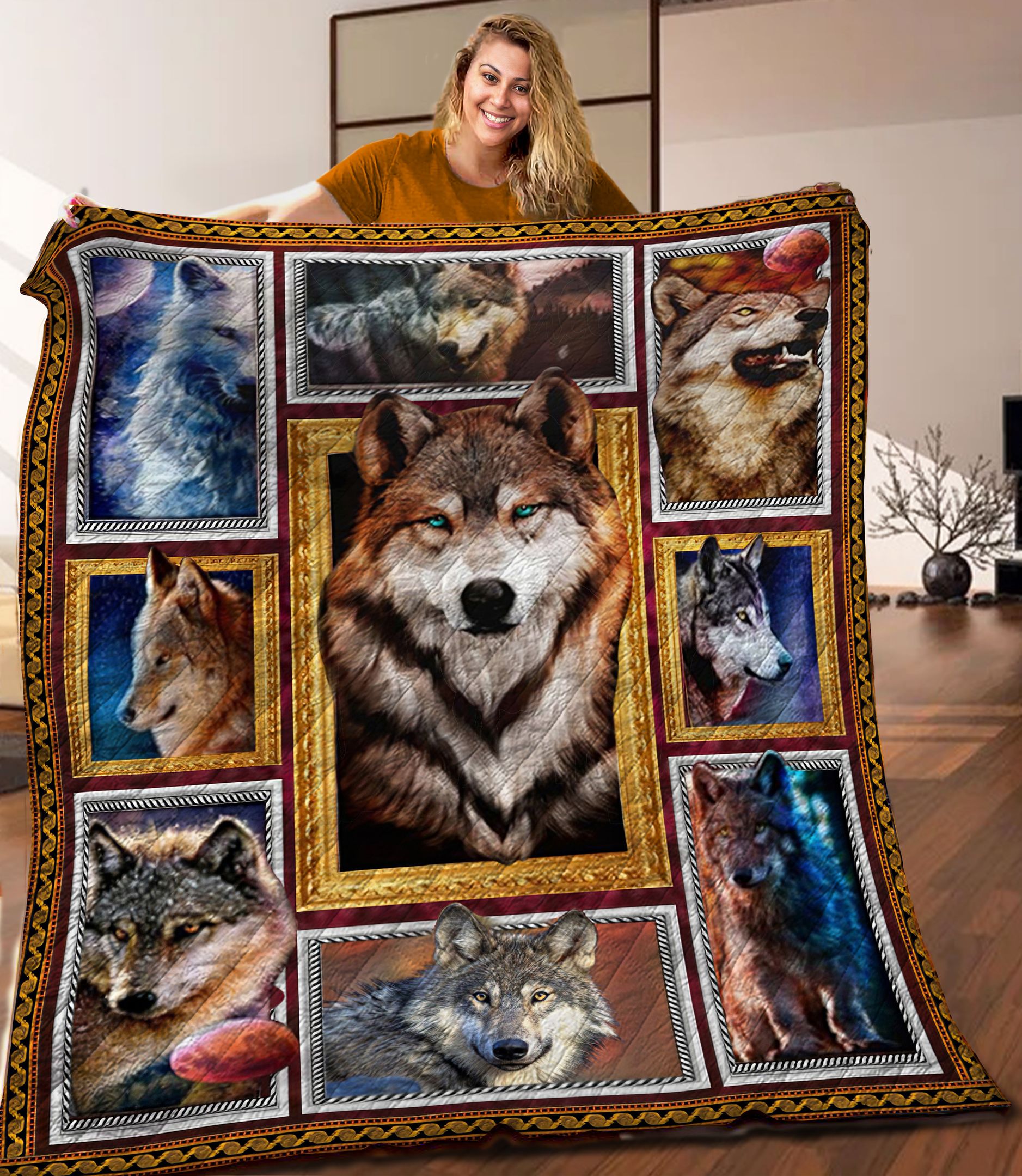 Wolf Quilt Blanket C9B120604NA