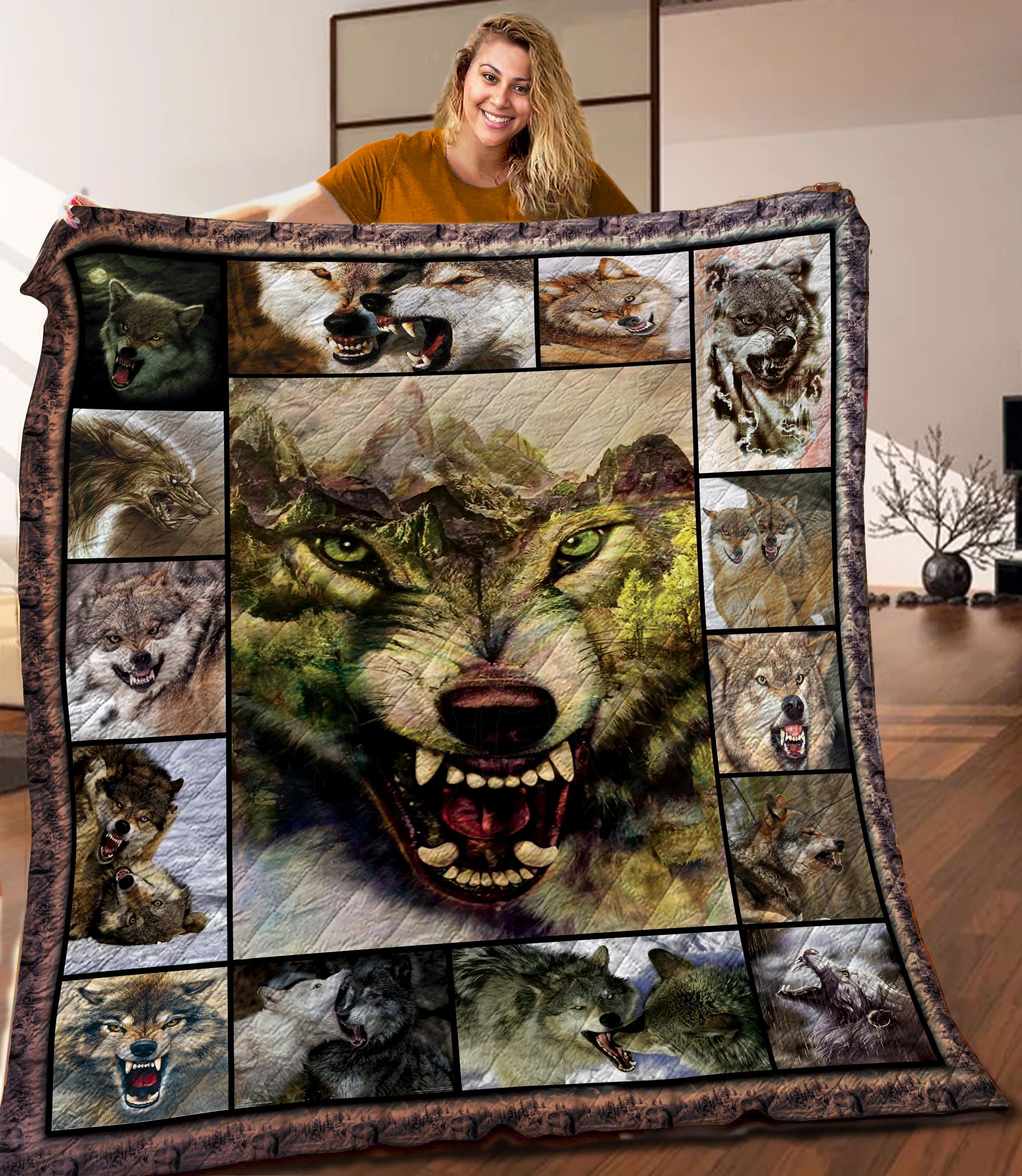 Wolf Quilt Blanket C9B150602NA