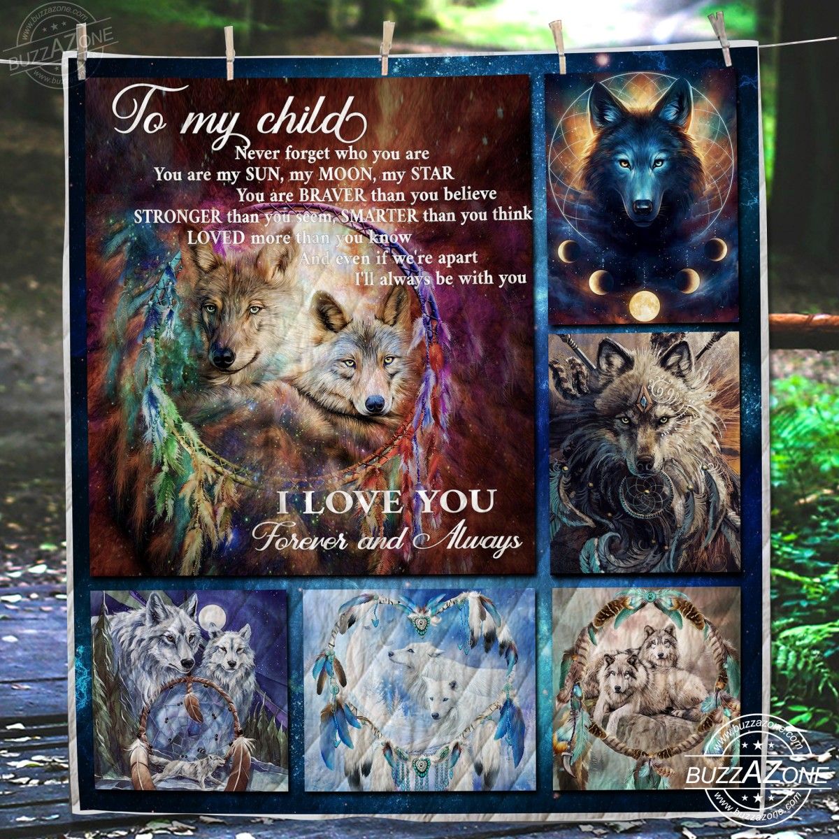 Wolf Quilt Blanket DHC071277VT