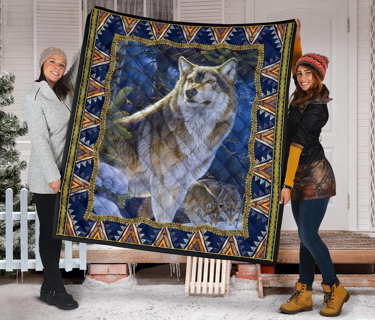 Wolf Quilt Blanket Dhc09121529Dd