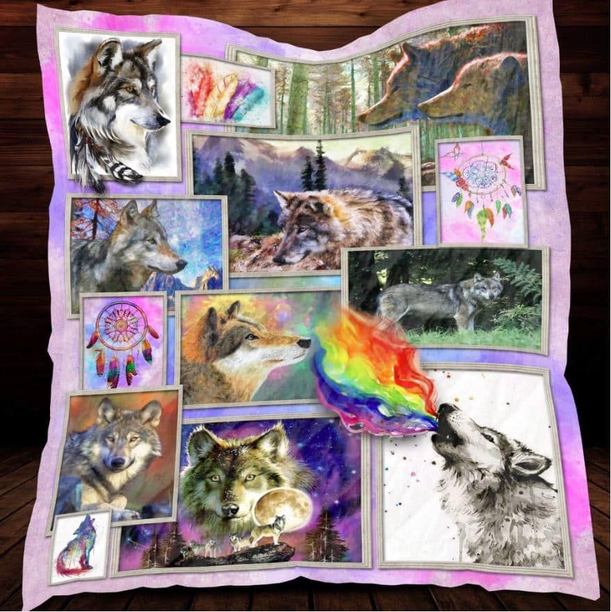Wolf Rainbow Breathe Quilt Blanket DHC3112956TD