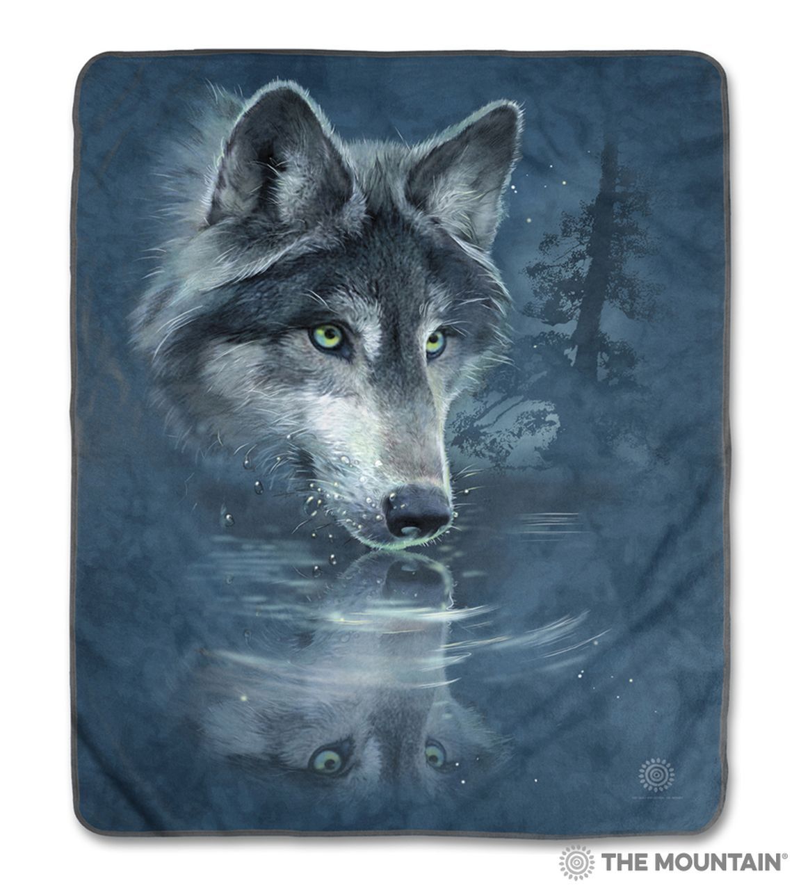 Wolf Reflection Sherpa Fleece Blanket