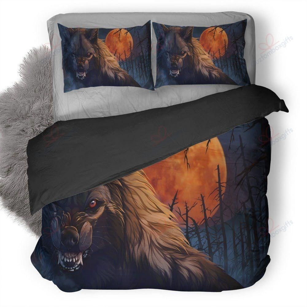 Wolf Roaring Printed Bedding Set